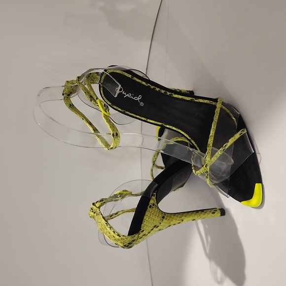 NEW w/o Box! - Faux Snakeskin Stiletto Heels Yellow & Black - Picture 12 of 13